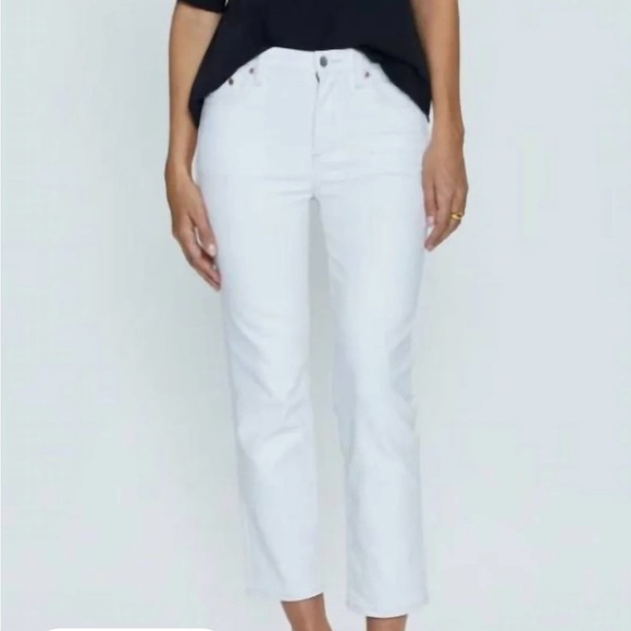 Pistola MONROE CROP Cigarette LE BLANC White Jeans 26 - Picture 1 of 6